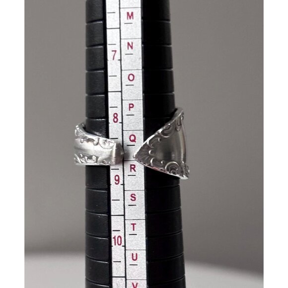 Handmade Antique Silver Plated Spoon Ring: Rogers Bros Savoy, Size 8.5 - Picture 7 of 7